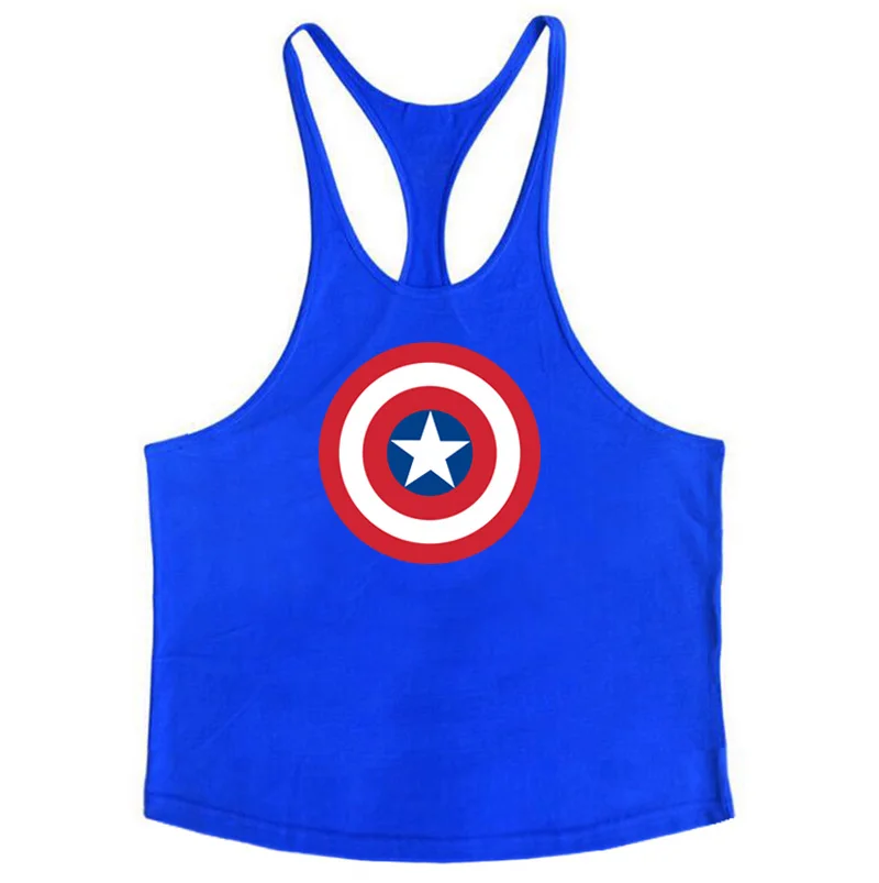 Тренажеры торговой марки muscleguys Warrior одежда Singlets Мужская майка мышцы рубашка тренировки для бодибилдинга фитнес жилет - Цвет: blue 02