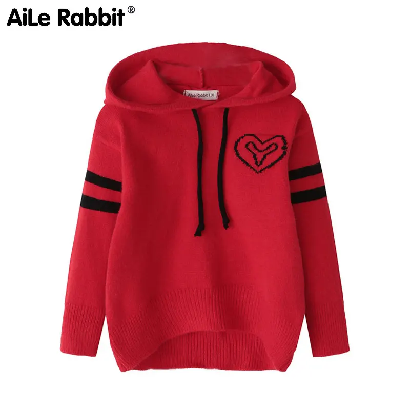 AiLe Rabbit/ осень и зима свитер с длинным рукавом детская одежда для девочек Любовь теплая одежда