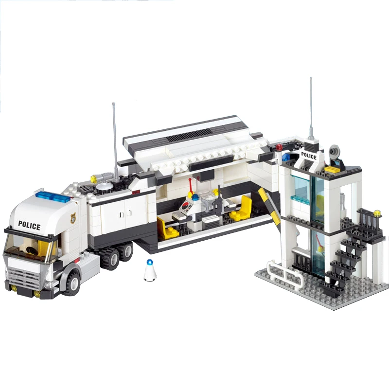 Детские игрушки город строительные блоки полицейский участок тюремные фигурки