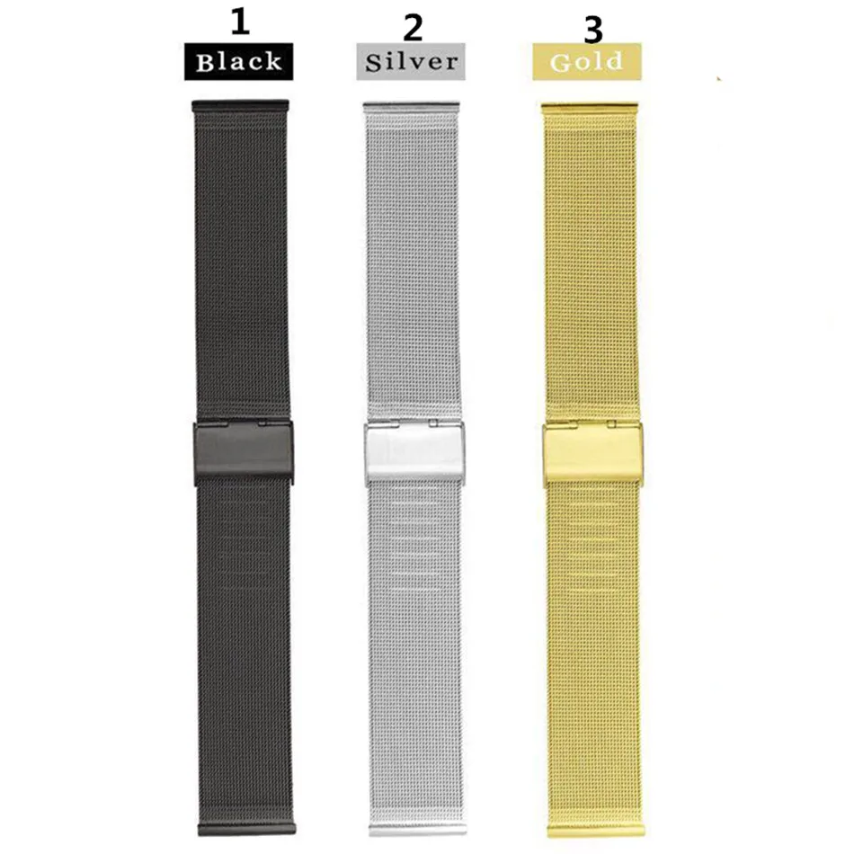 3.Gold Ремешок для часов из нержавеющей стали для xiaomi huami Amazfit Bip 20 мм ремешок для samsung gear s2/s4 пряжка дизайн для предотвращения потери - Цвет: 3.Gold