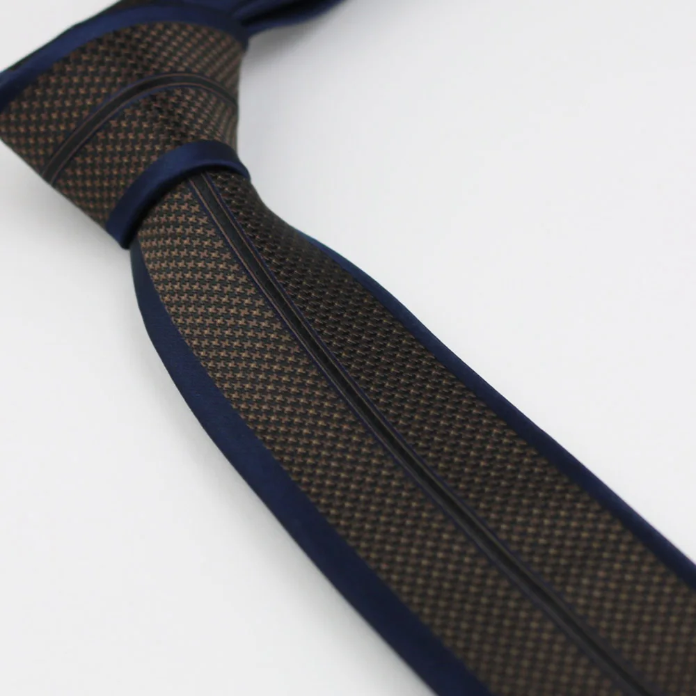 Галстуки Coachella коричневый клетчатый галстук в полоску темно синего цвета