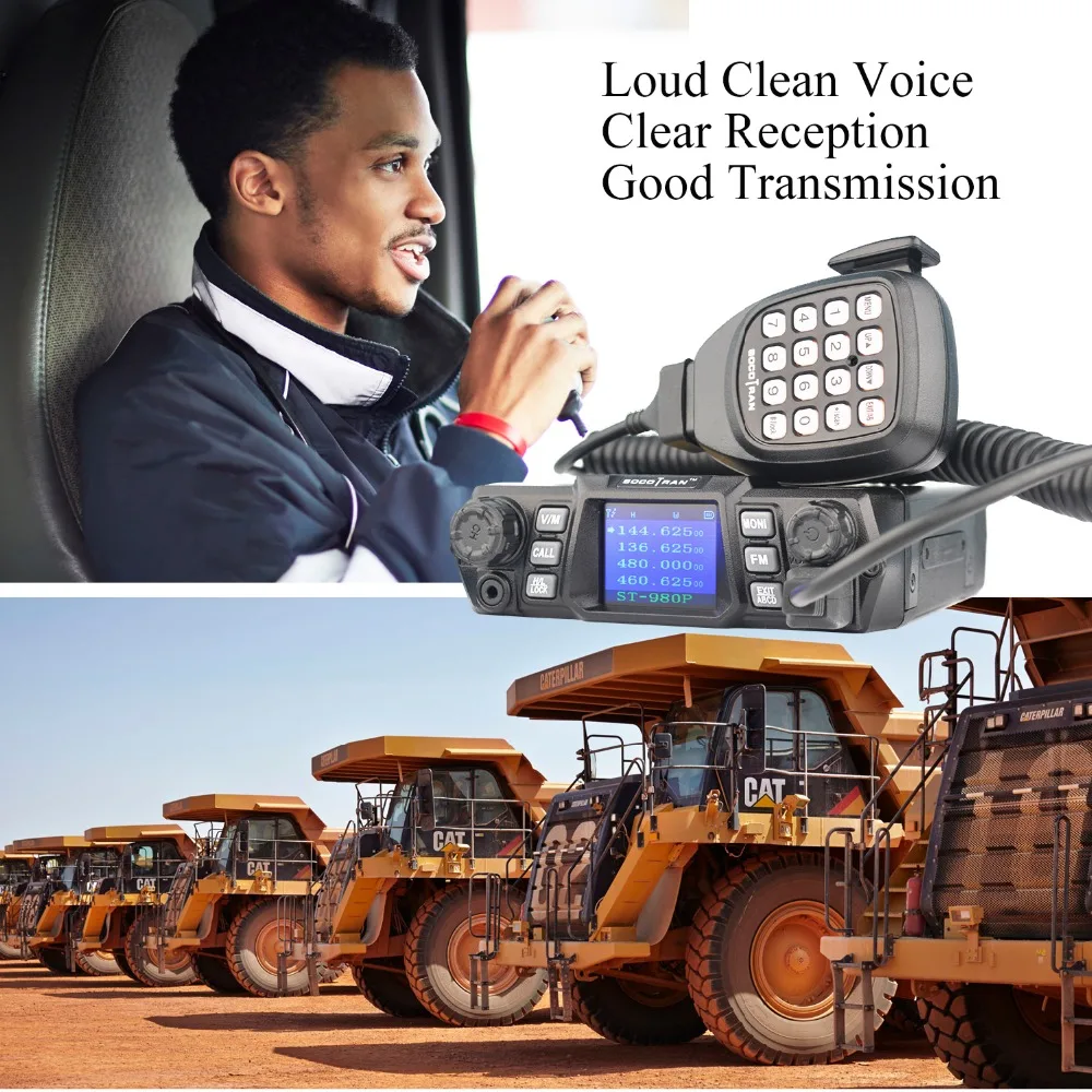 Корабль из RU ST-980PLUS двухдиапазонный 136-174 МГц и 400-480 МГц 200CH VHF 75 Вт/55 Вт UHF Quad-ожидания Высокой Мощности Мобильный радиоприемопередатчик