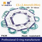 5 шт.лот уплотнительное кольцо из фторкаучука зеленого цвета FKM cs2.4мм OD31323334353637383940*2,4 мм уплотнительное кольцо кольца ФКМ шайба