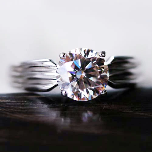 Высокое качество 1.5Ct синтетический Диамант мужское кольцо из стерлингового