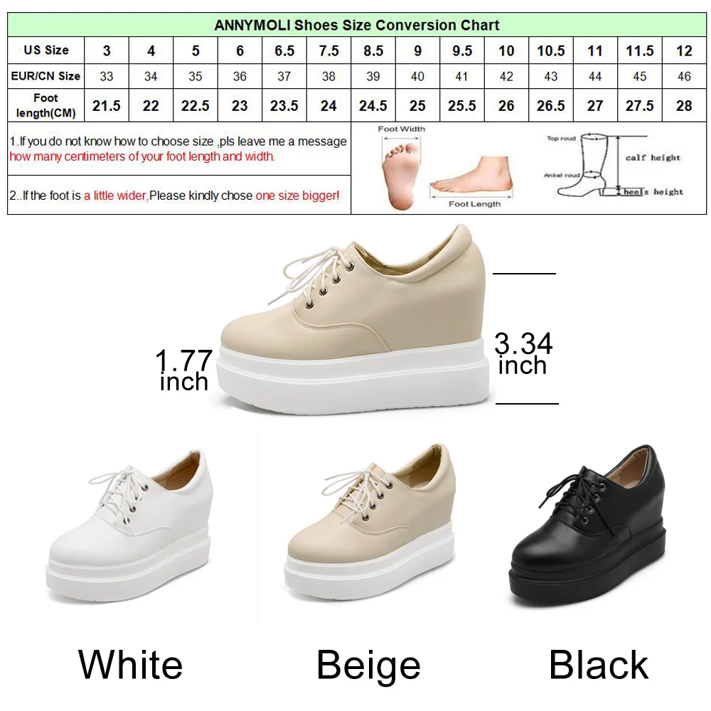 Туфли ANNYMOLI женские на платформе и высоком каблуке повседневная обувь шнуровке
