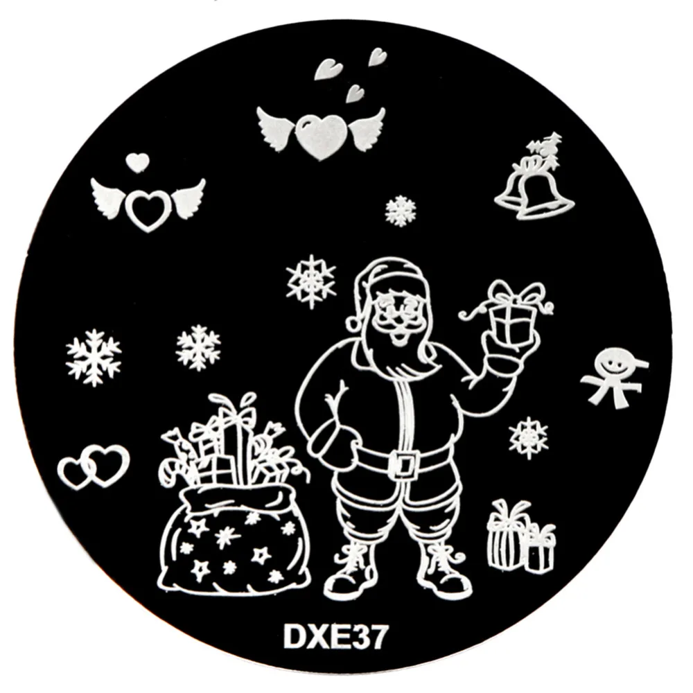 ELECOOL DIY Рождественская серия круглые пластины для штамповки ногтей из нержавеющей стали Шаблон для штамповки Леди Женщины Девушка штамповки