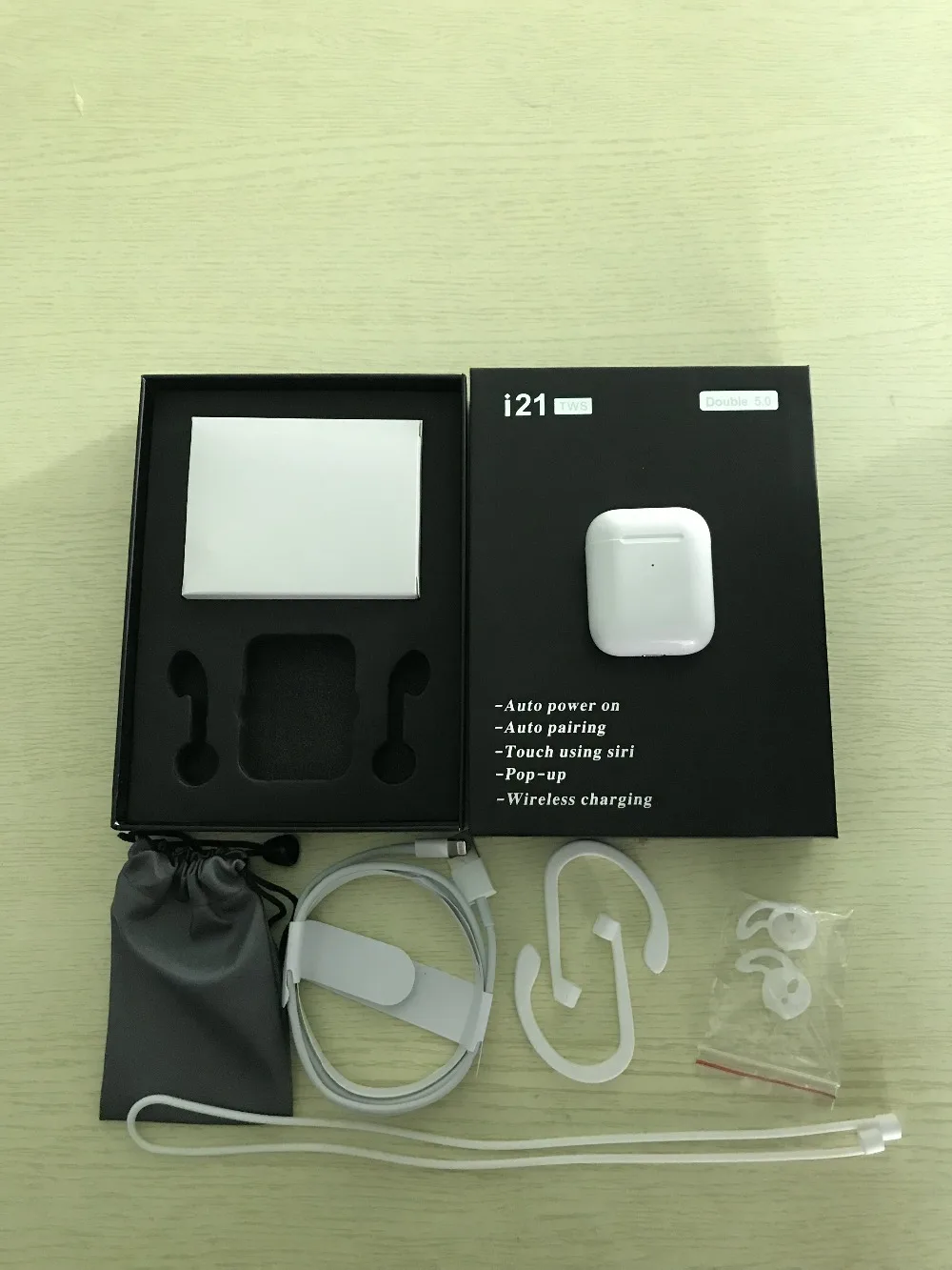 I21 TWS 1:1 Размер AP2 беспроводные наушники Bluetooth 5,0 наушники PK w1 чип Сенсорное управление+ Беспроводная зарядка Earbus