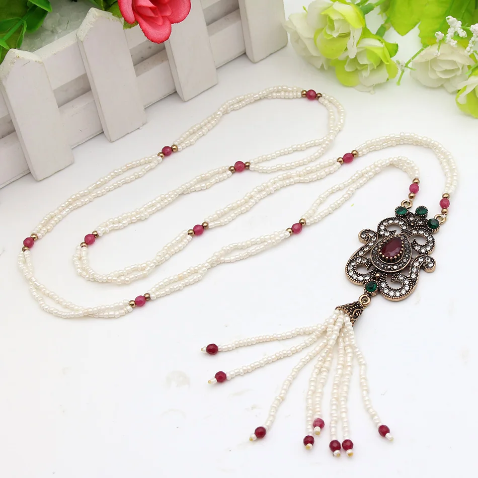 Новое поступление роскошное Марокко длинное ожерелье с подвеской кисточкой