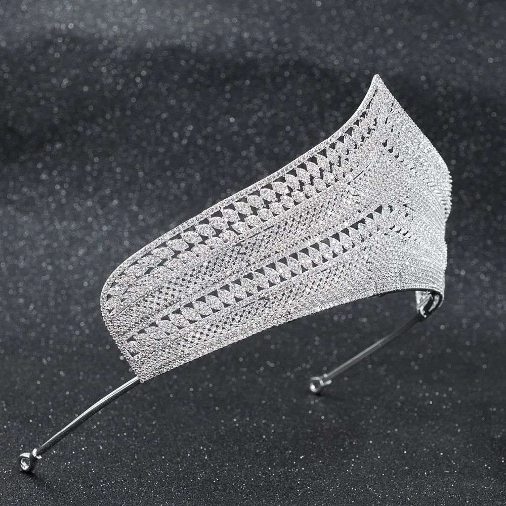 Женская свадебная тиара с фианитом большая диадема короны свадебные украшения