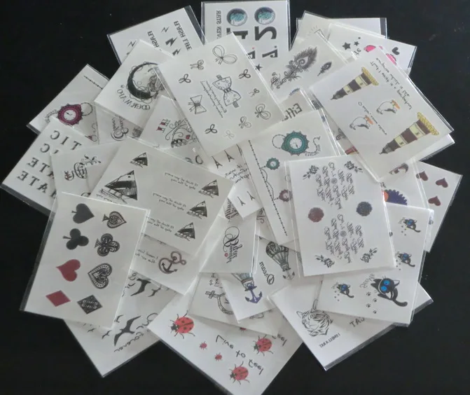 50Pcs Mixed Types Temporary tattoo Waterproof body tattoo stickers body art 7*10cm  36Styles