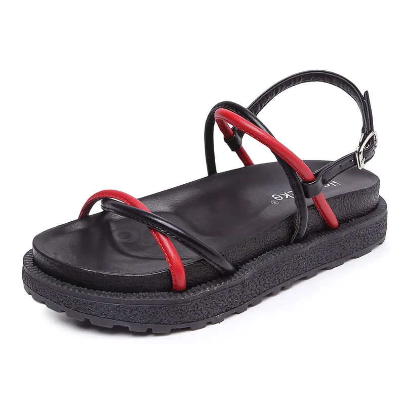 Сандалии-гладиаторы женские на плоской подошве модные повседневные шлепанцы без