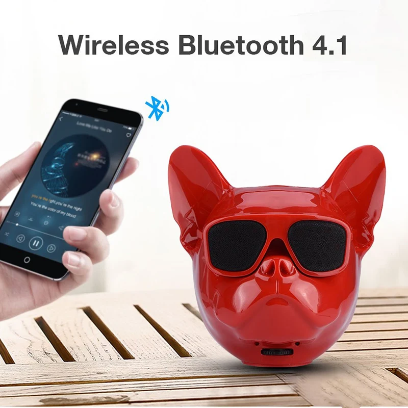 Мультяшный динамик с Bluetooth 4,2 голова бульдога мини беспроводной супер бас стерео Hi-Fi портативный звуковой сабвуфер внешний динамик