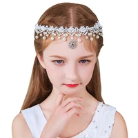 in stock rhinestone pearls wedding flower girl tiara headband kids party crown headpieces