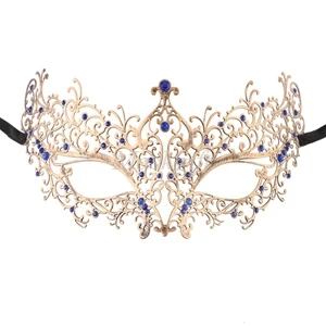 vintage blue gems Удивительные маски венецианских маскарадов качества венецианские черные винтажные серебряные блестящие металлический лазерный разрез Вечерние Маски драгоценные камни - Цвет: vintage blue gems