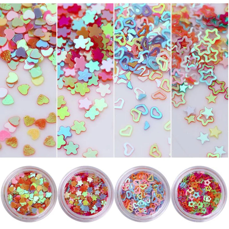 Пилочки для ногтей bittb блестки перламутровые с блестками украшения в виде сердца