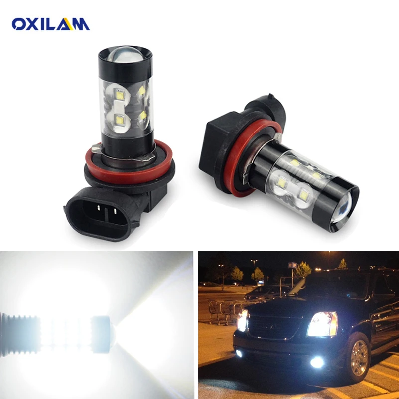 Светодиодсветодиодный лампы OXILAM H11 H8 для Toyota Corolla RAV4 Yaris Prius Camry Avensis Highlander Prado H10 9006