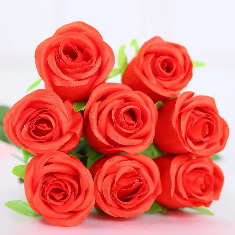 

10 шт. шелковые красные настоящие розы, искусственные великолепные цветы, свадебные фальшивые цветы для украшения дома, вечерние украшения, ...