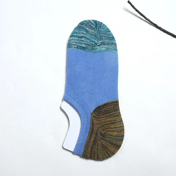 Blue Socks 10 шт. = 5 пар/партия, летние мужские хлопковые носки до щиколотки для мужчин, деловой повседневный мужской пуловер с этническим элементом короткие мужские носки тапочки Meias - Цвет: Blue Socks