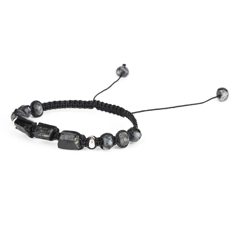 Натуральный грубый черный турмалин исцеляющий камень бусина граненый