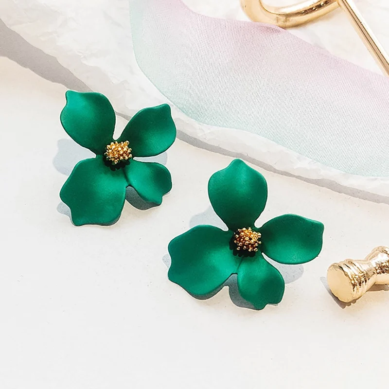 Korean Style Cute Flower Stud Earrings For Women New Fashion Sweet Earrings Femme Brinco Wholesale Jewelry