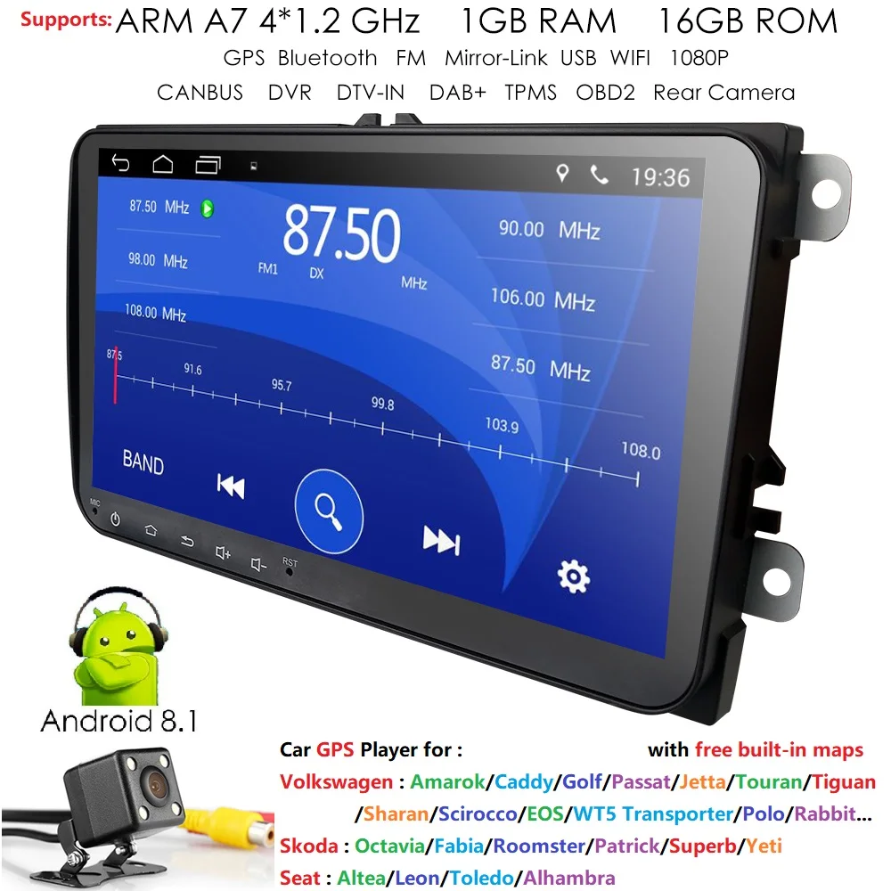 AD для VW Android автомобильное радио с GPS навигации 9 дюймовый Стерео Радио