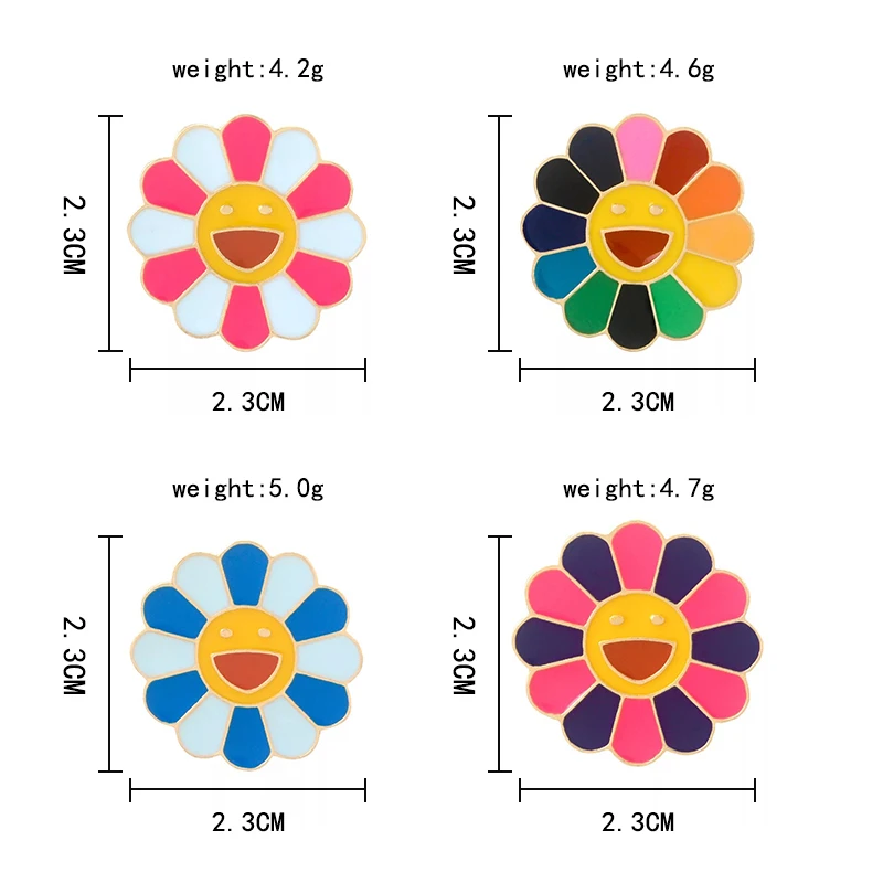 4 вида цветных подсолнухов креативная булавка брошь на лацкан для платья милая