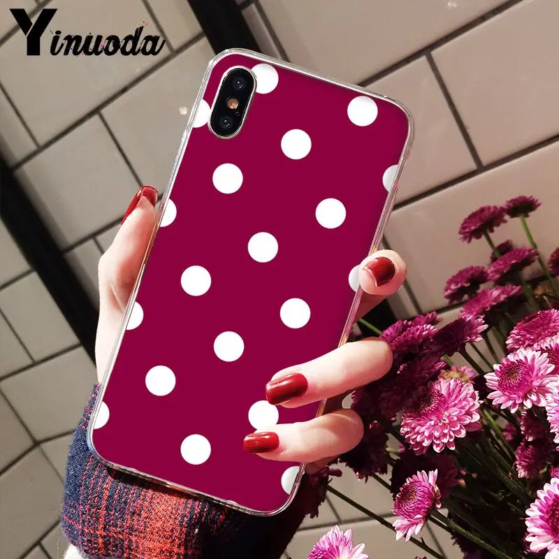 11pro MAX чехол с узором в горошек и сердечком для Apple iPhone 8 7 6 6S Plus X XS 5 5S SE
