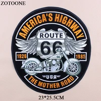 zotoone iron on route 66 motorcycle patches for clothing big punk letter bike patch embroidering for clothes diy jacket jeans e