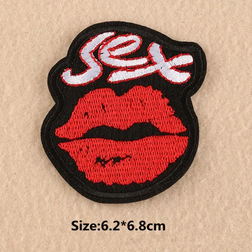 5 шт./лот Красные Губы Вышитые нашивки на одежду &quotсделай сам&quot глажка украшения