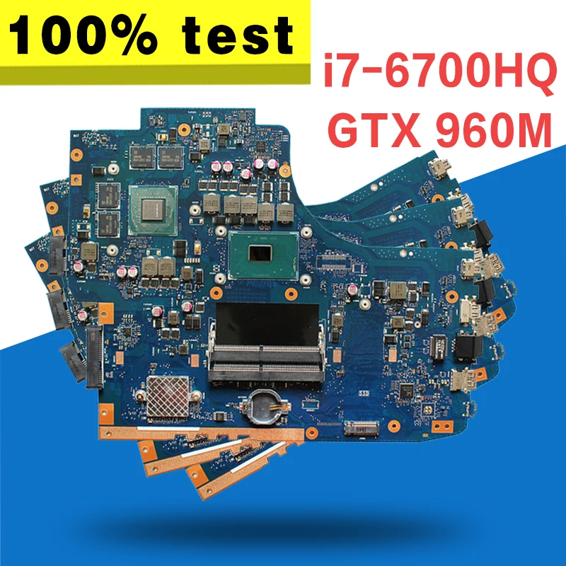 GL752VW материнская плата для For Asus GL752V GL752VL GL752VY GL752VS i7 6700HQ GTX 960M/2GB с GDDR5 VRAM 100%