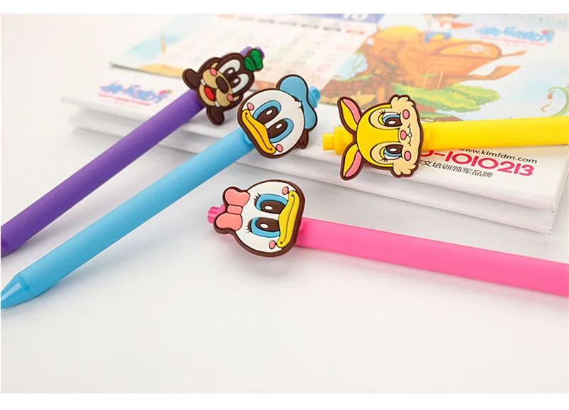 Гелевая ручка с героями мультфильмов, гелевая ручка Kawaii, 0,5 мм, черные чернила, яркие цвета, ручки для стежков, подарок для детей, escritorio Papelaria материал, escolar