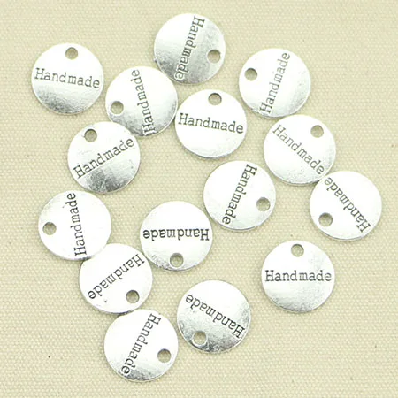 35 шт тибетская бронзовая пластина ручной работы подвески для самостоятельного изготовления ювелирных изделий ручной работы 14 мм - Цвет: 35 pieces of silver
