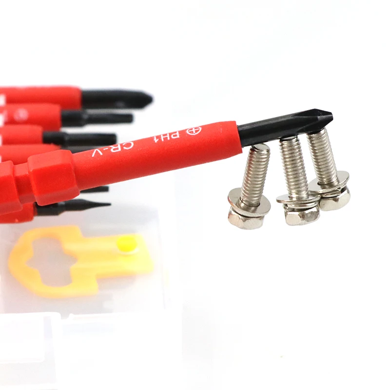 7 шт. набор магнитных отверток bity с шестигранным винтом phillips torx driver schroef bitset T10 PH0 PH2