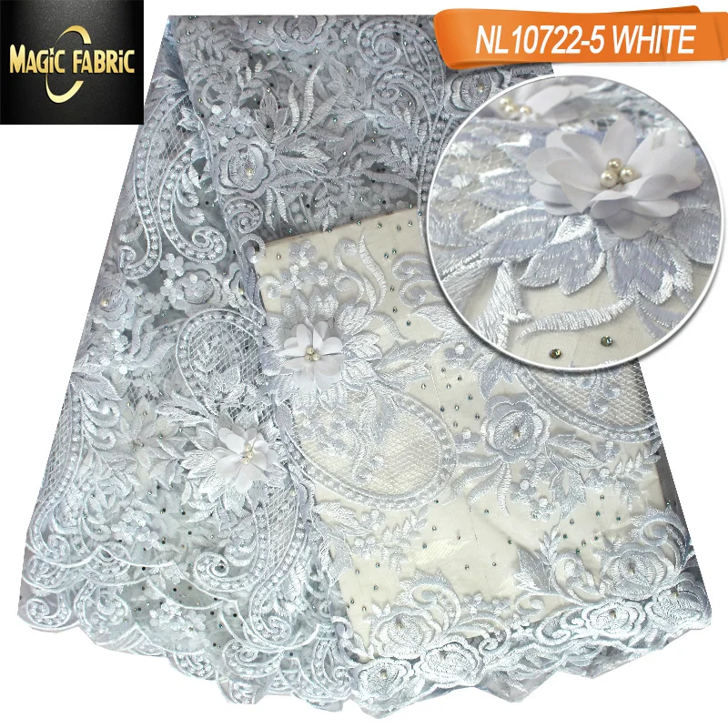 

African Lace Fabric 2019 High Quality French Tulle Lace Fabric With Stones For Nigerian Woman Wedding Dress NL10722