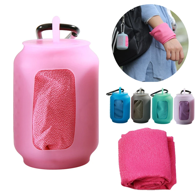 Портативное спортивное полотенце с Силиконовым чехол быстросохнущее холодное