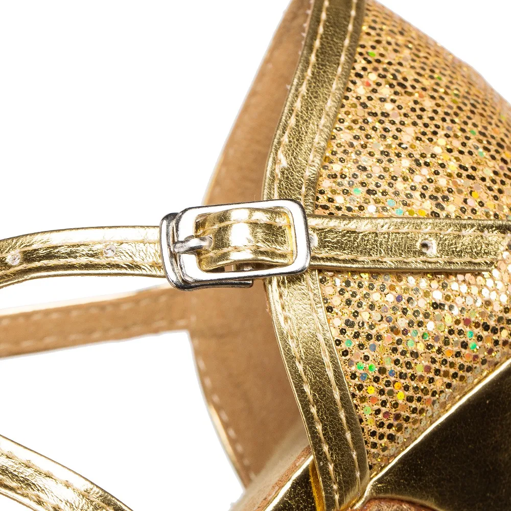 DILEECHI Золотые женские туфли для латиноамериканских танцев на высоких каблуках 8