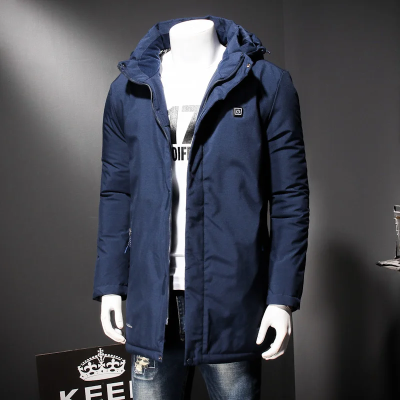 Большие размеры 8XL 7XL 6XL 5XL 4XL 3XL зимняя куртка мужская зимняя хлопковая одежда на молнии электрическая теплая снимающаяся шляпа