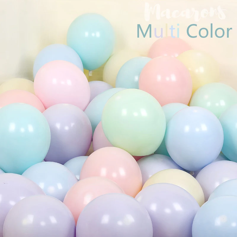 Multi Color 100 шт 1" латексные шары в виде макаруна, воздушные шары для дня рождения, свадьбы, Дня Святого Валентина, вечерние шары-арки с единорогом - Цвет: Multi Color