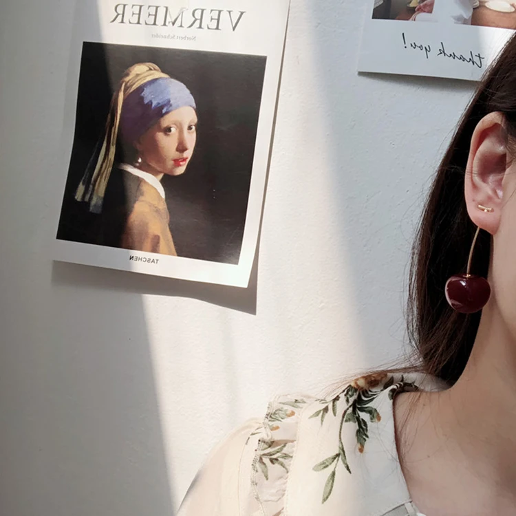 MENGJIQIAO новые японские корейские висячие серьги в форме вишни для женщин милые девушки Brincos линия Pendientes Ювелирные изделия Подарки