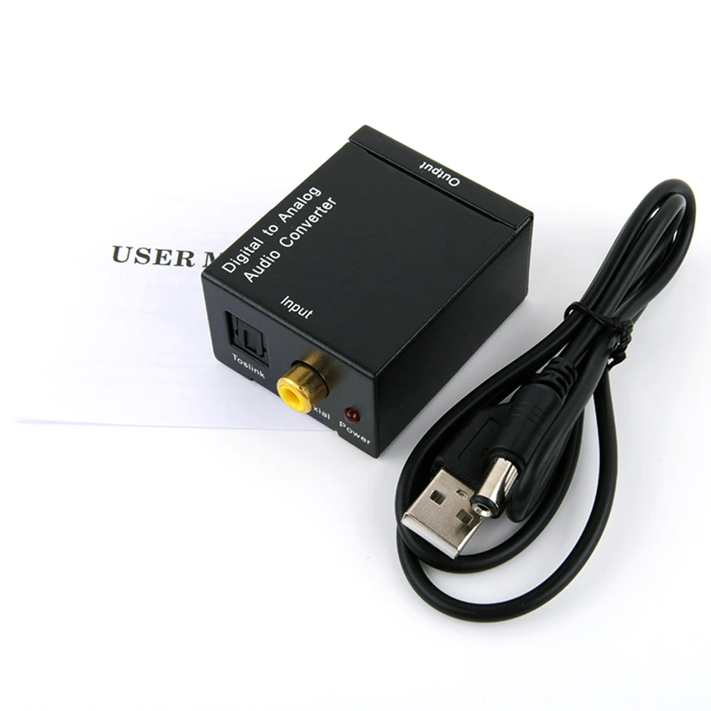 Cewaal Цифровой оптический Toslink SPDIF коаксиальный в аналоговый RCA аудио конвертер адаптер Черный