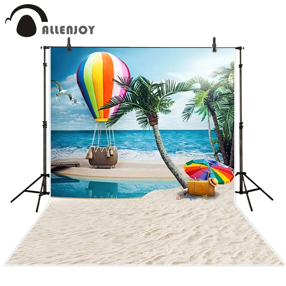 Фон для фотосъемки Allenjoy лето пляж море свадьба воздушный шар кокосовое дерево