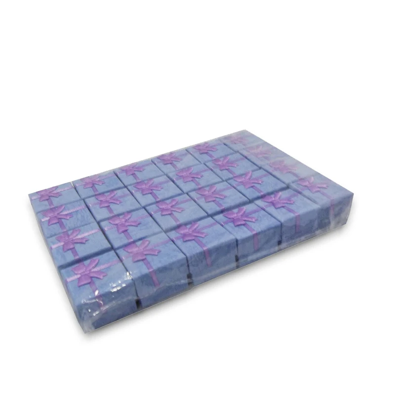 PURPLE 48 шт./лот, модная шкатулка для ювелирных изделий, мульти кольца цвета, подарочная упаковка для ювелирных изделий, серьги, держатель, чехол, 4*4*3 см - Цвет: PURPLE