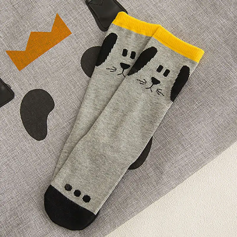 Детские носки до колен для девочек в стиле лисы Носки с рисунком панды хлопковые