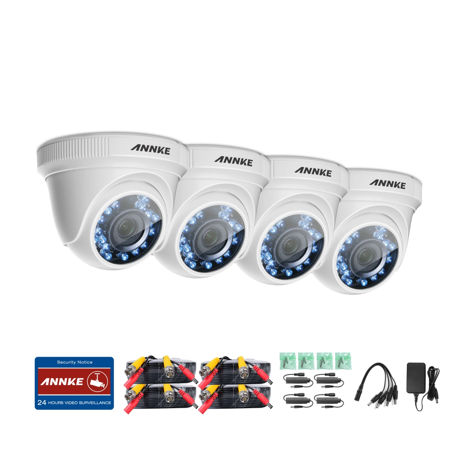 ANNKE 4 шт. C51BT 1080P HD TVI камера безопасности купольный комплект IP66 Всепогодный Корпус