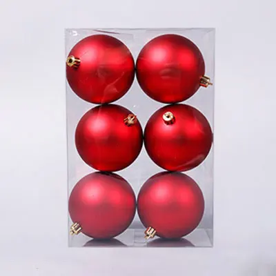 10cm Matte 6pc 3-25 см Красные Рождественские елочные украшения, праздничные вечерние, свадебные украшения высокого качества, подвесные сферы - Цвет: 10cm Matte 6pc