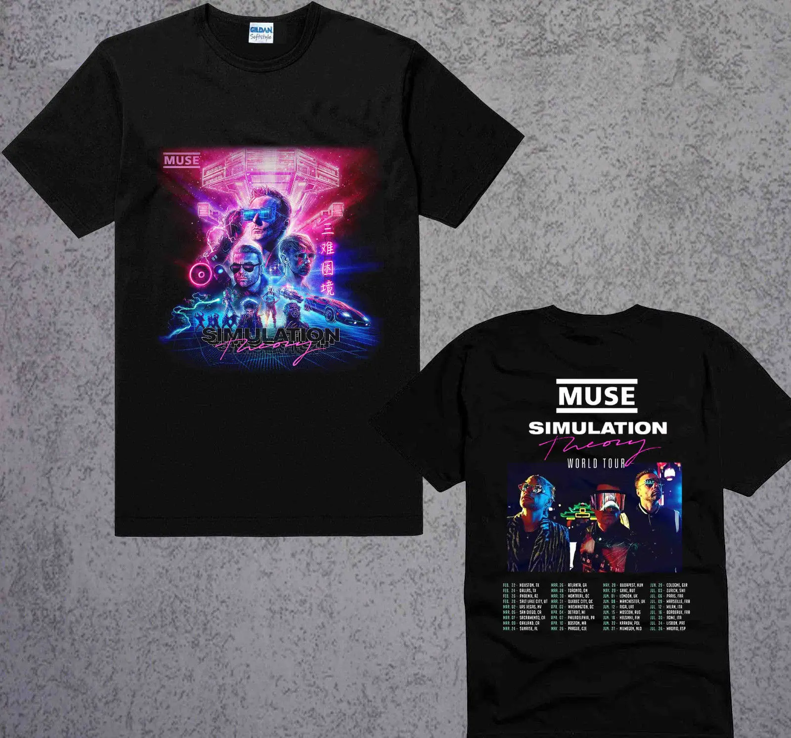 Muse Simulation Tour 2019 Best дизайн футболка черный цвет размеры S до 3XL ретро 100% хлопок с