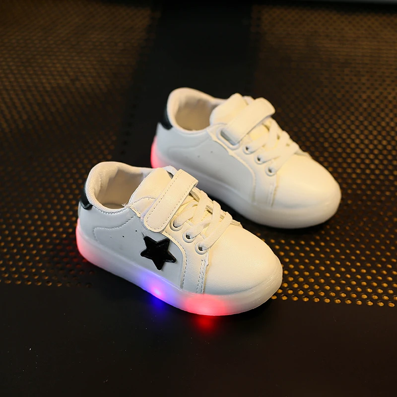 Children Shoes With Light Chaussure Led Enfant Весна Осень Новые Звезды Водить Девочек Спорт Дышащие
