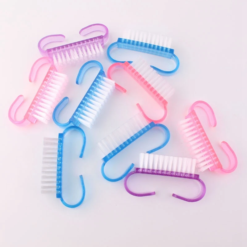2 шт./лот пластиковая щетка для очистки ногтей удаляет пыль порошок очиститель