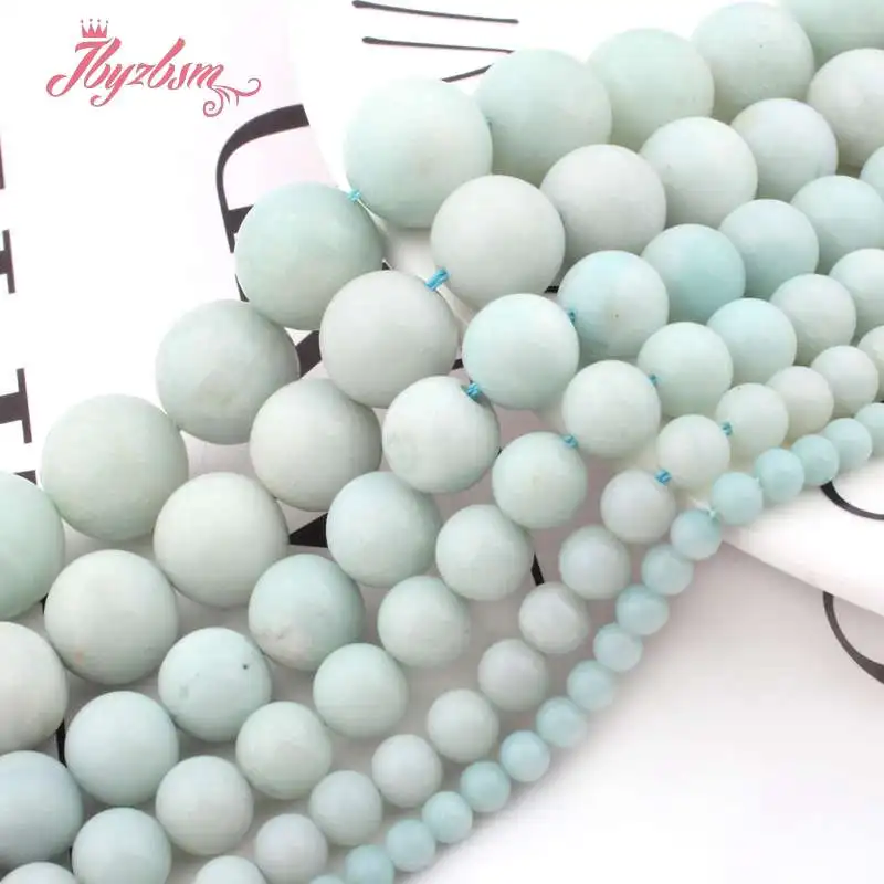 

2,3,4,6,8,10,12mm Smooth Round Amazonite Natural Stone Loose Beads For DIY Necklace Bracelets Jewelry Making 15" Free Shipping