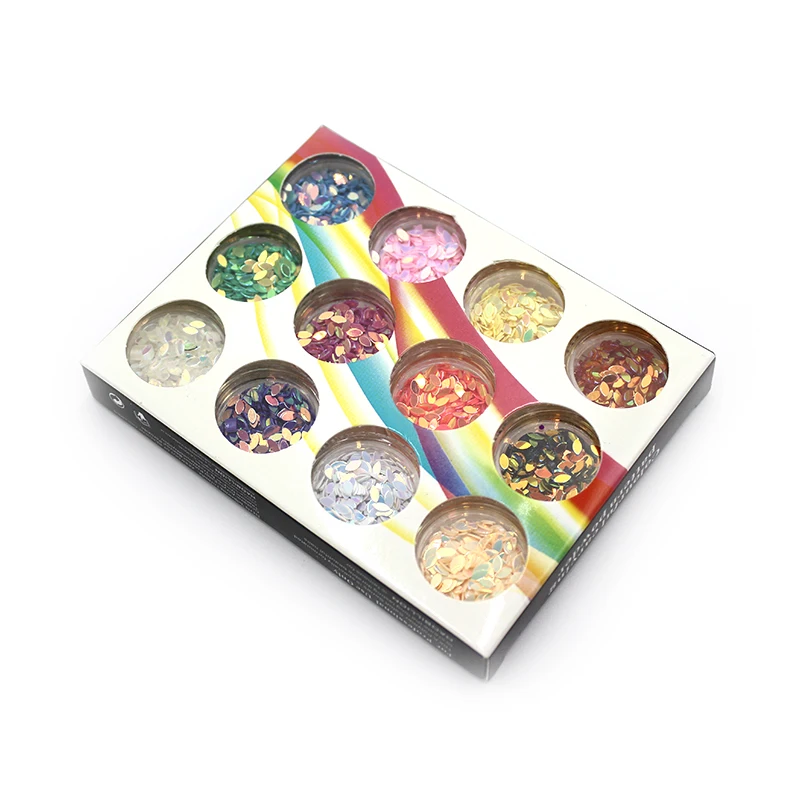 Блёстки для ногтей 12 цветов 3D форма капель Блестящий акриловый дизайн салон